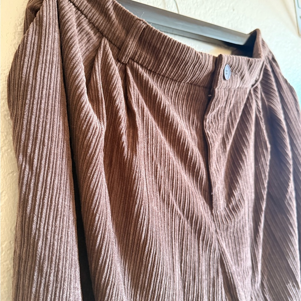 Cider Womens Chocolate Corduroy Pants- Wide Leg - Picture 2 of 4